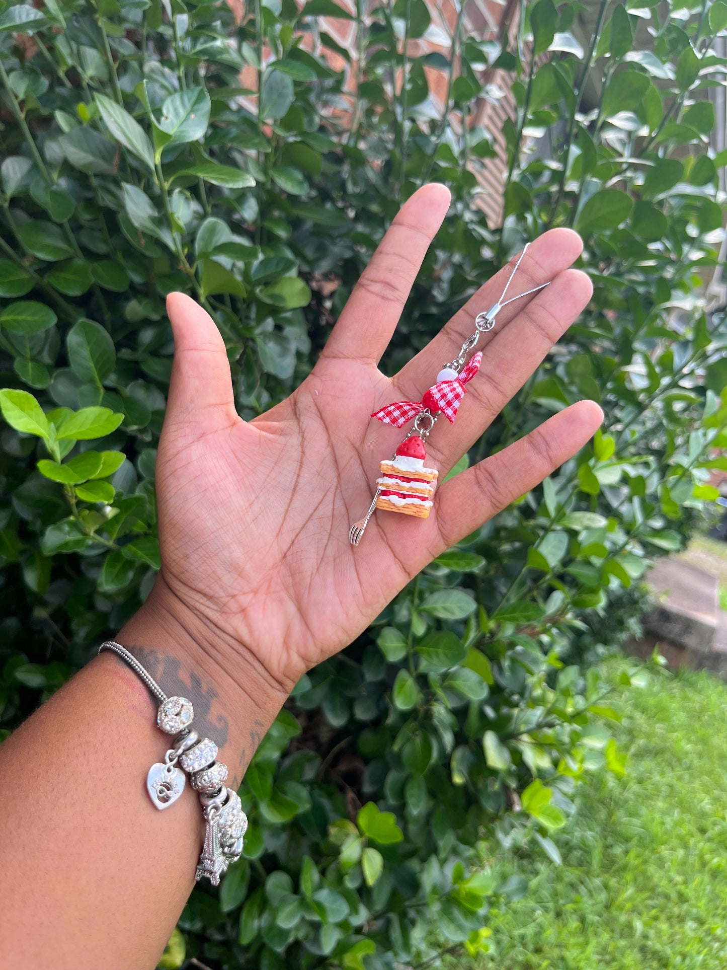 Lucky Strawberry Cheesecake Keychain