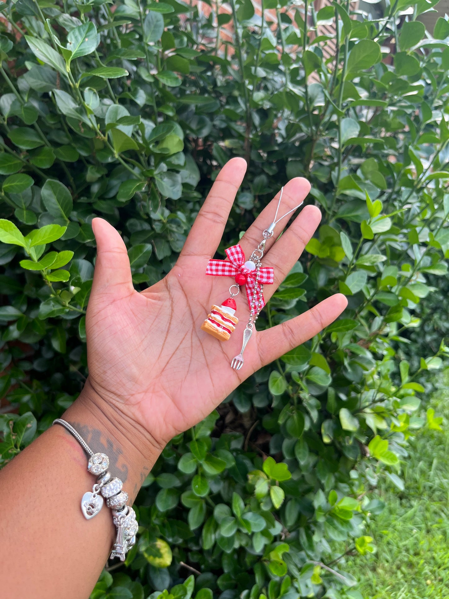 Lucky Strawberry Cheesecake Keychain